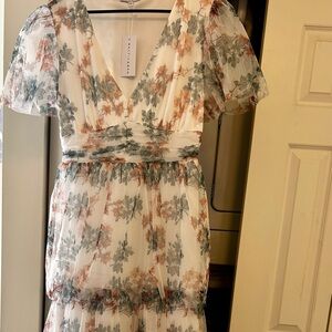 Baltic Born Floral Maxi Dress - Cream and Green